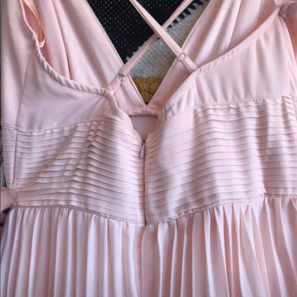Chic Pink Chiffon Dress with Sheer Detailing